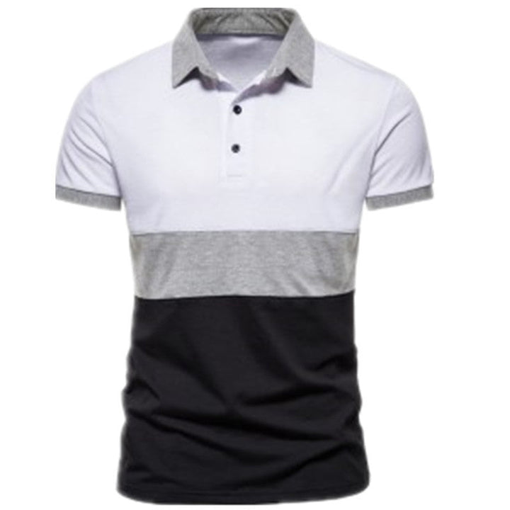 Men's Summer Short Sleeved Striped Color Scheme