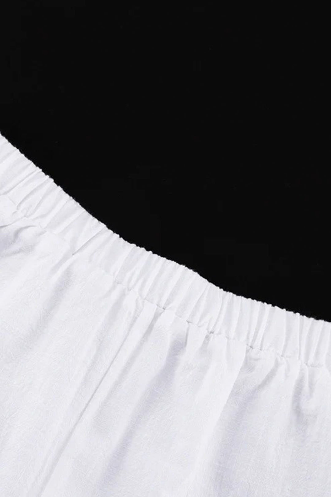 V-neck Lantern Sleeve Cotton Shirt Set