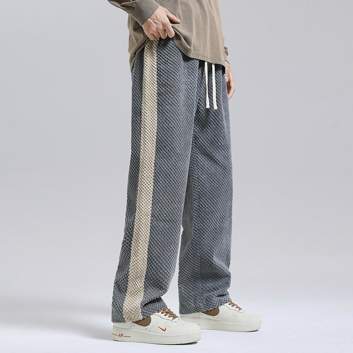 Men's Fashion Color Contrast Loose Casual Straight Pants