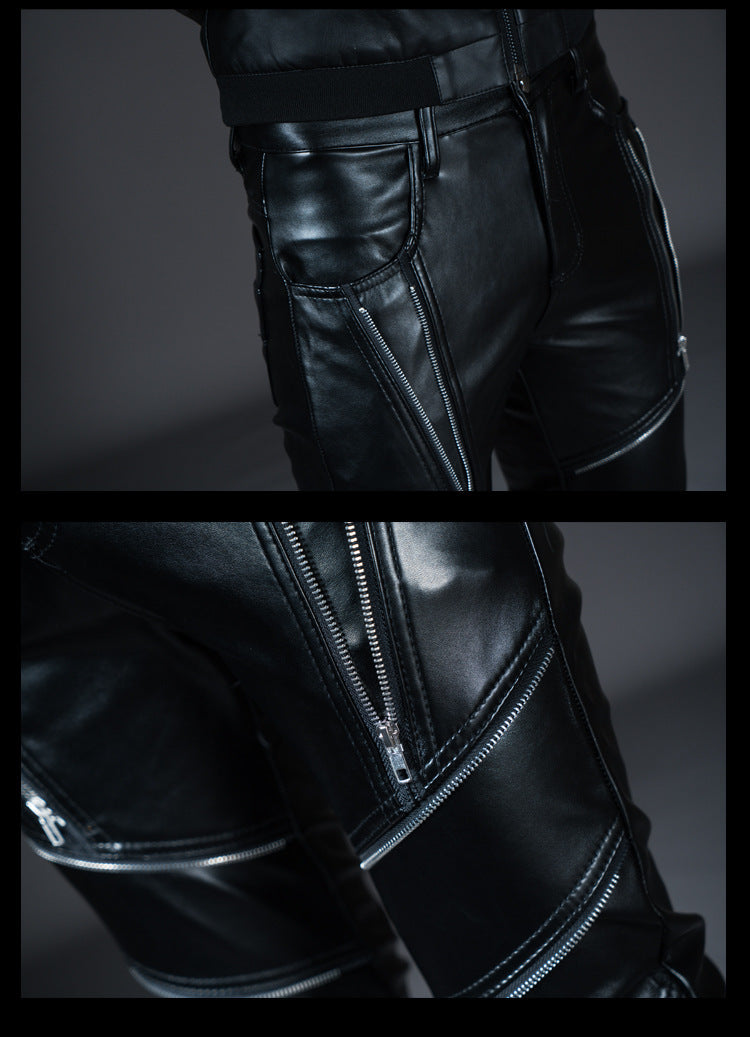 Men's Fashion Casual Zipper Windproof Warm Korean Slim-fit Pants