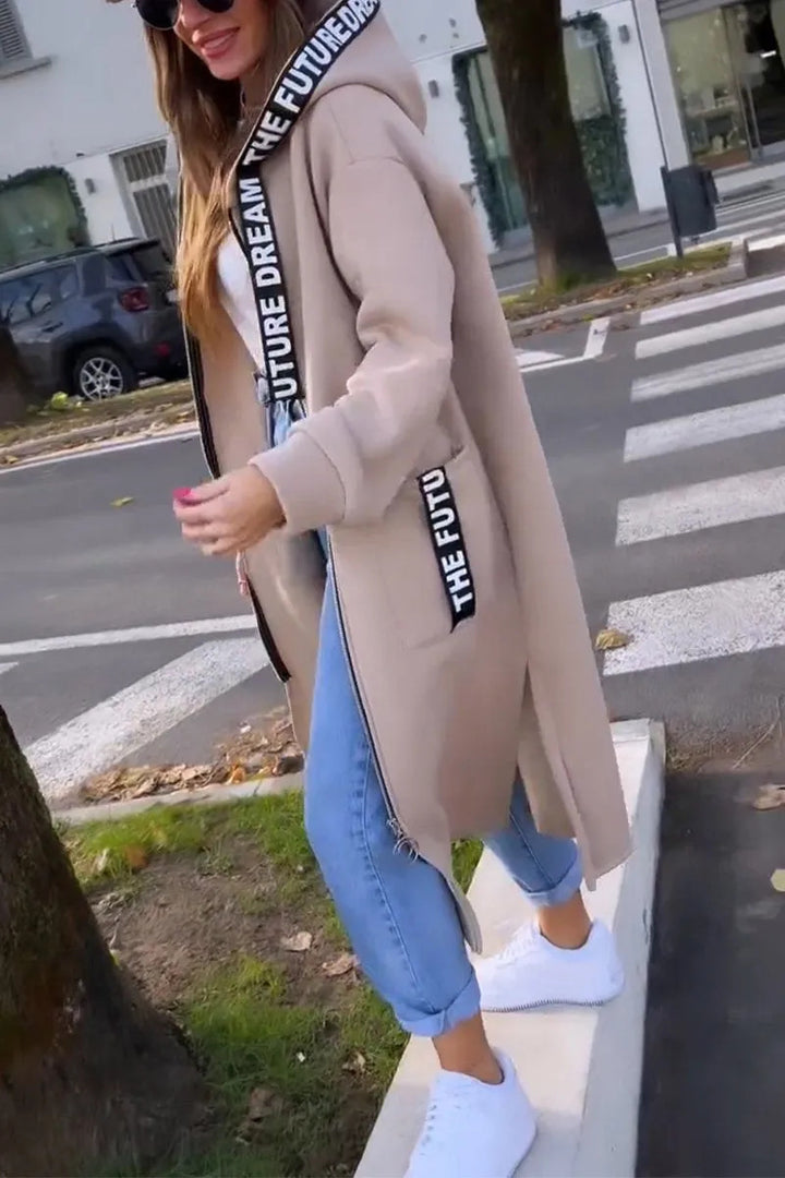 Women's Hooded Sports Long-sleeved Zipper Jacket