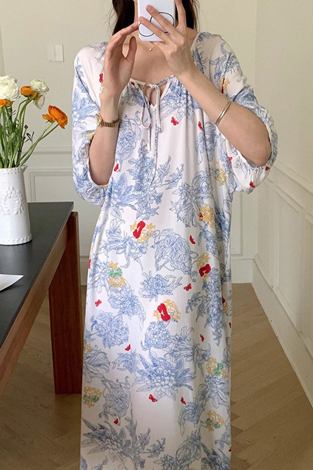 Printed Tie-up Oversize Loungewear