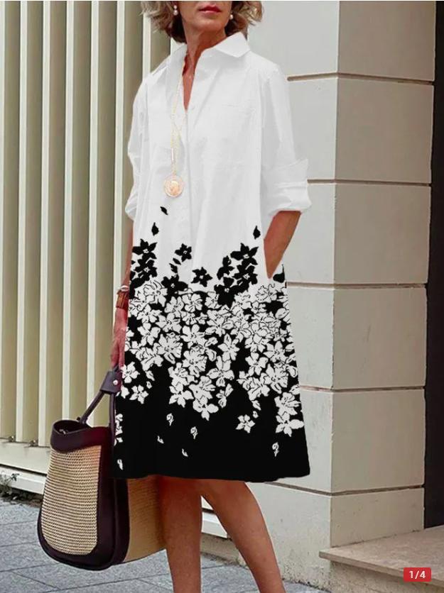 Women's Printed Simple Mid-length Dress