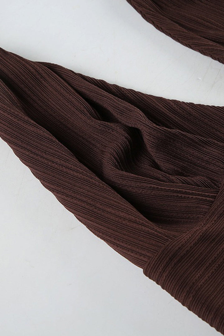 Halterneck Tie-up Vest Irregular Skirt Set