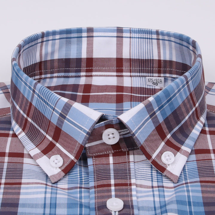 Plaid Shirt Men Long Sleeved Pure Cotton