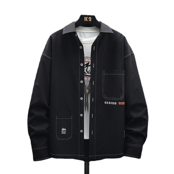Young Korean Leisure Long Sleeve Shirt Men
