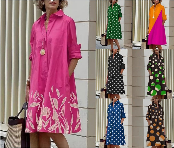 Women's Printed Simple Mid-length Dress