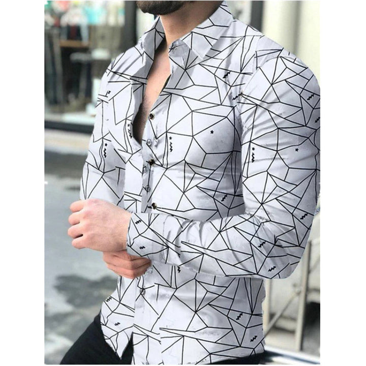 Printed Casual Long Sleeve Shirt For Men