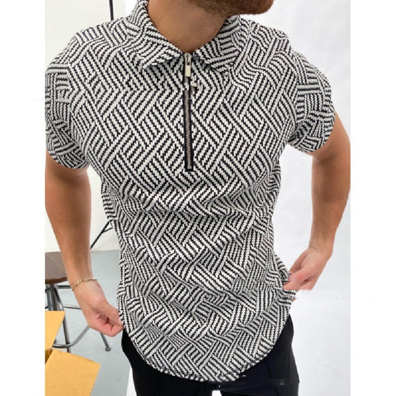Lapel Loose-Fitting Printed Casual Men's Clothing