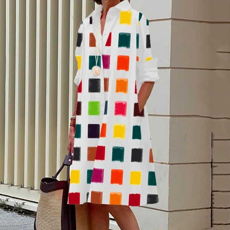 Women's Printed Simple Mid-length Dress
