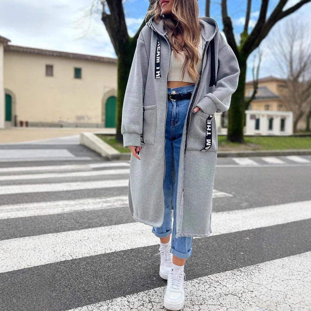 Women's Hooded Sports Long-sleeved Zipper Jacket