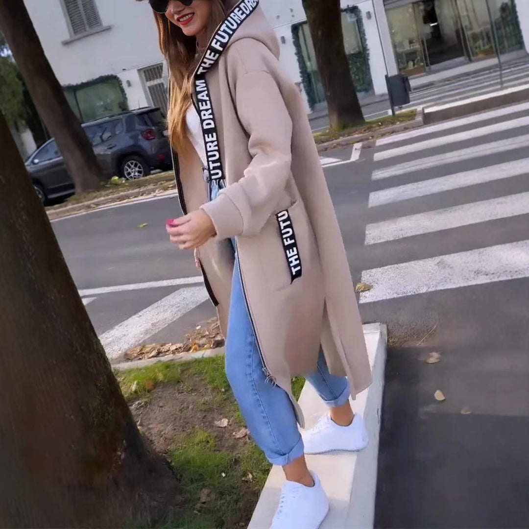 Women's Hooded Sports Long-sleeved Zipper Jacket