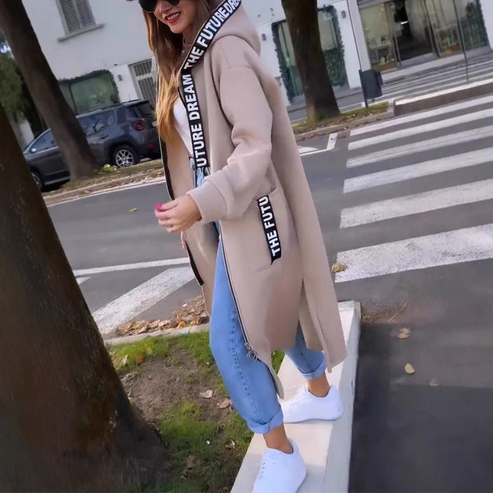 Women's Hooded Sports Long-sleeved Zipper Jacket