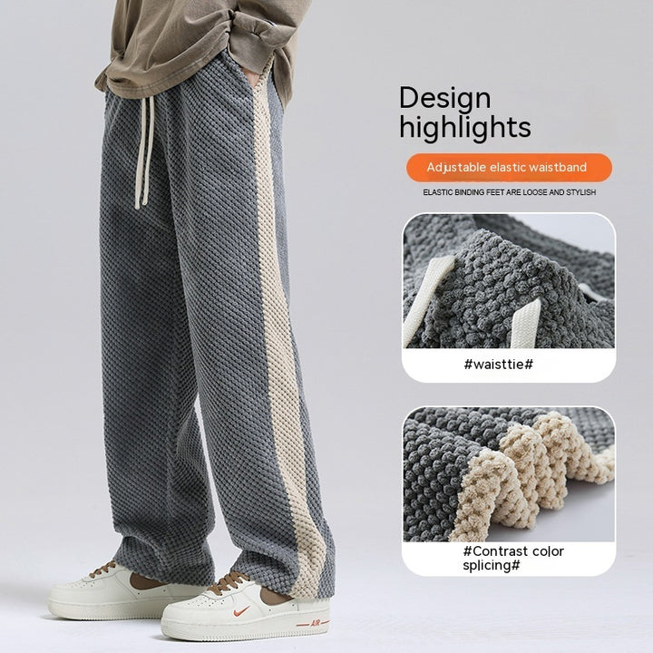 Men's Fashion Color Contrast Loose Casual Straight Pants