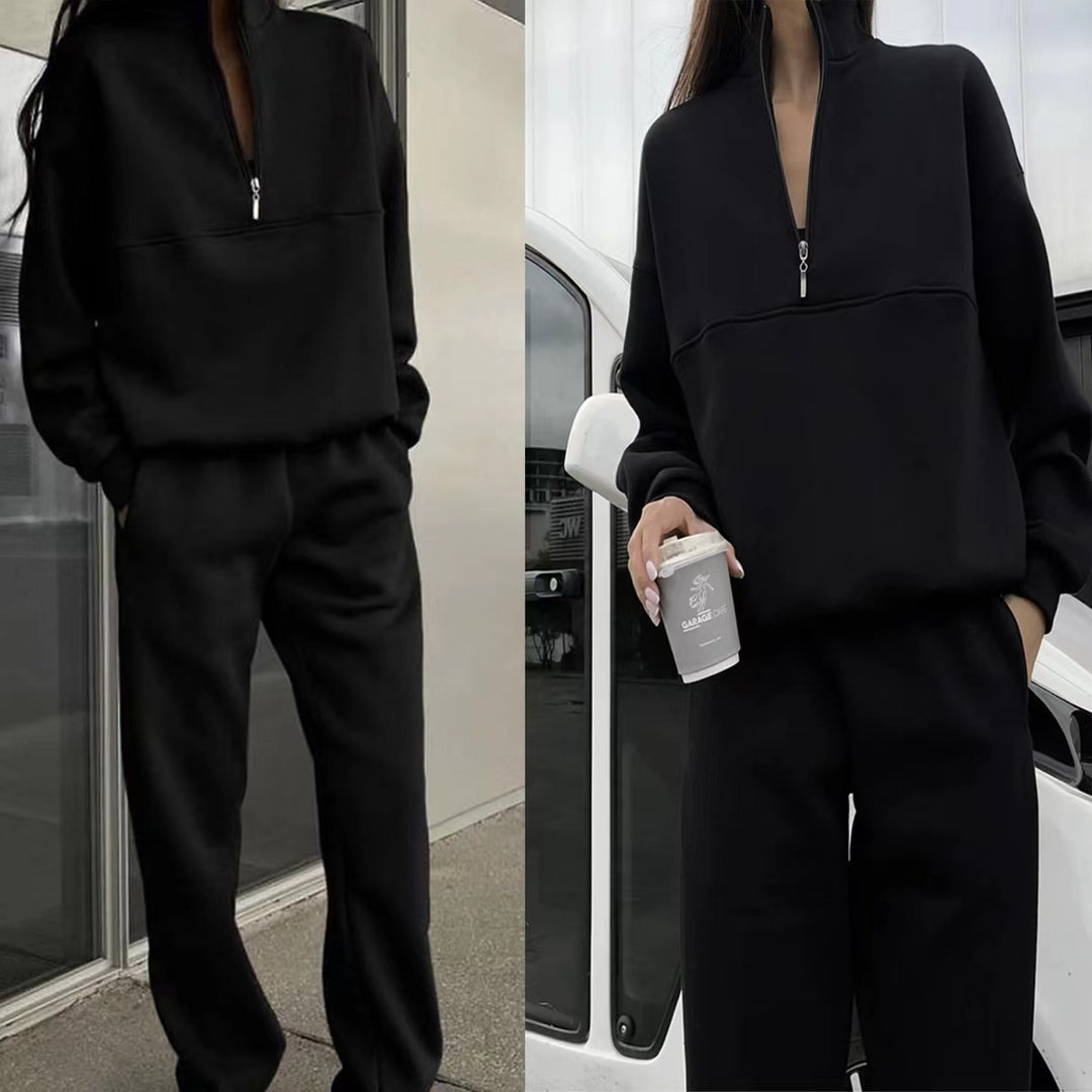 European And American Women's Versatile Casual Fashion Sweater Trousers Suit