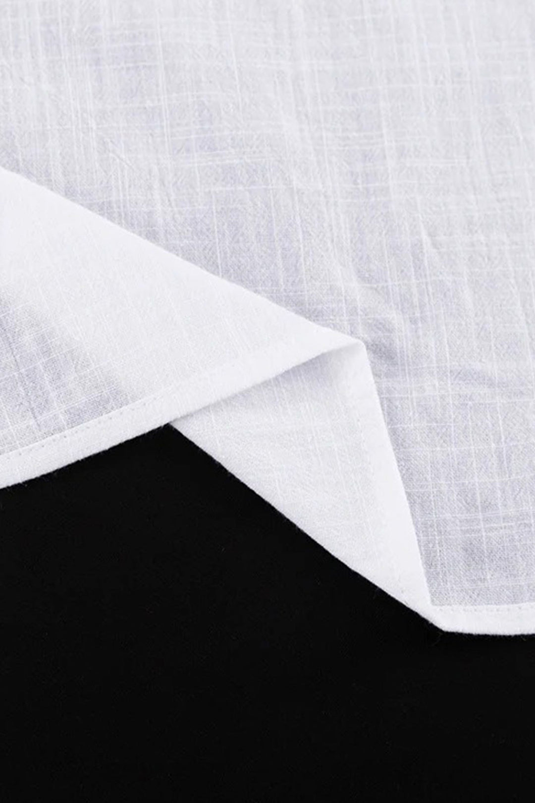 V-neck Lantern Sleeve Cotton Shirt Set