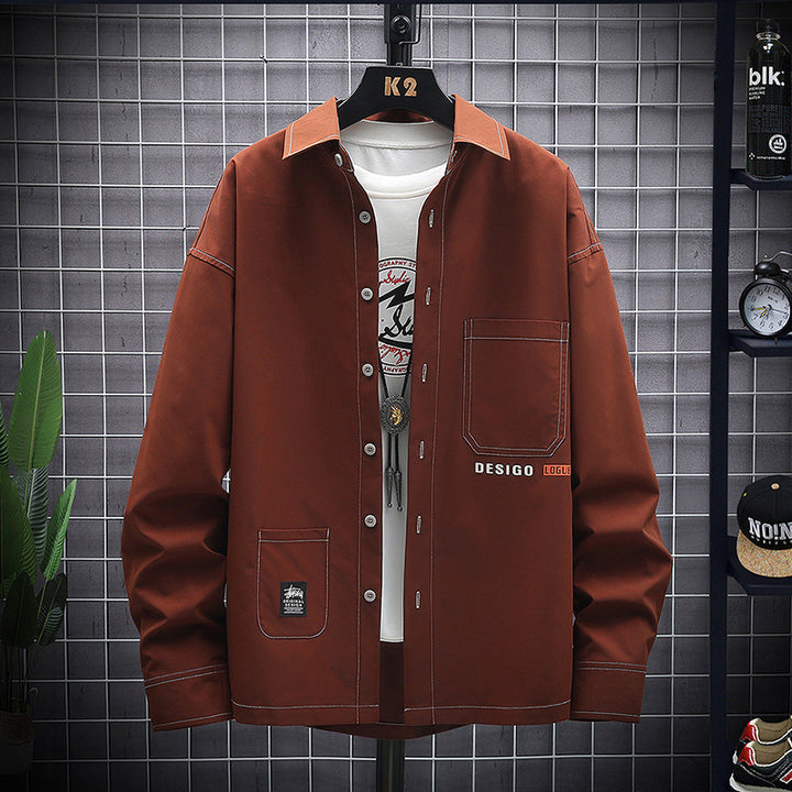 Young Korean Leisure Long Sleeve Shirt Men