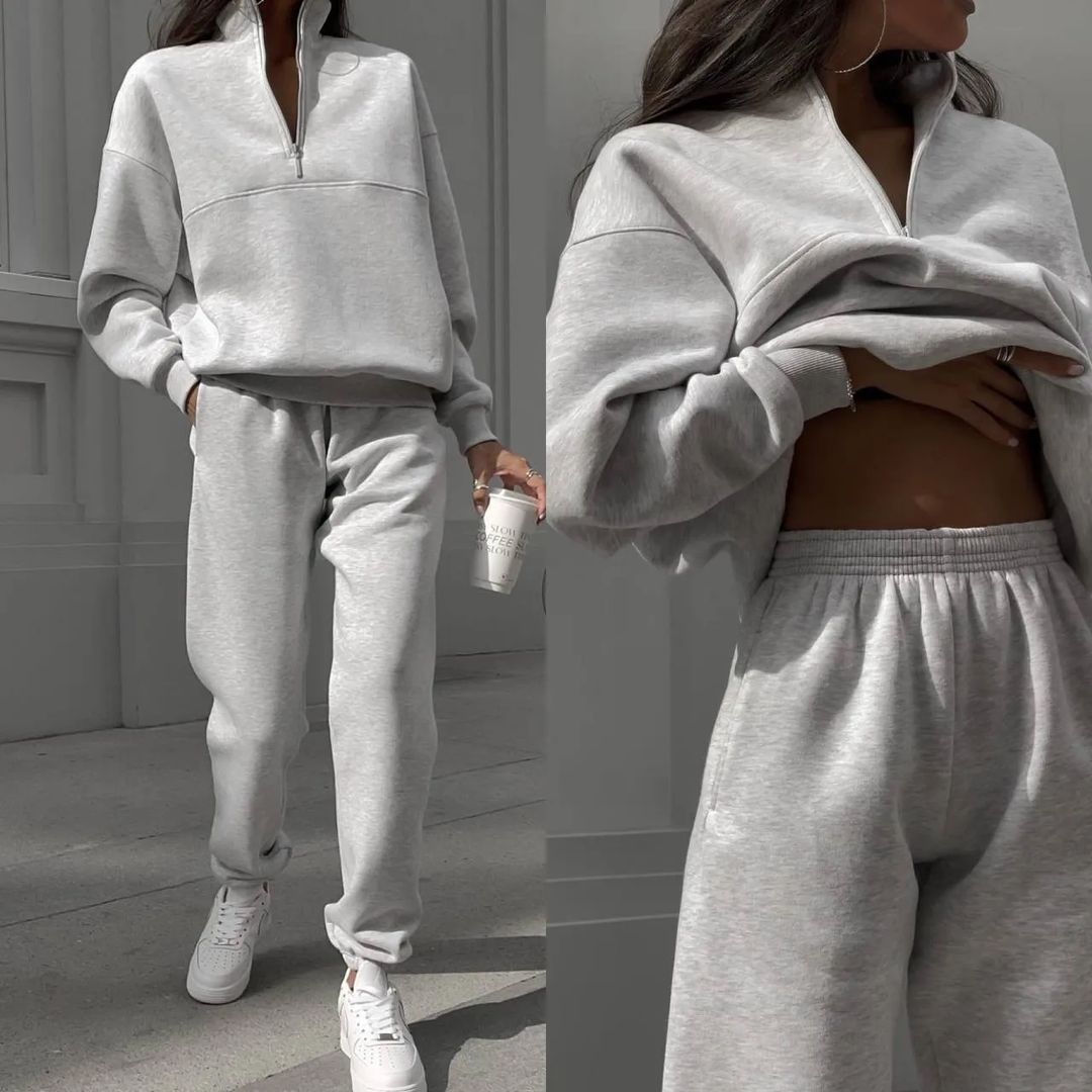 European And American Women's Versatile Casual Fashion Sweater Trousers Suit