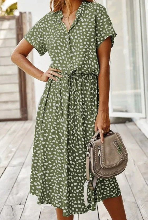 New European And American Vacation Short-sleeved Dress