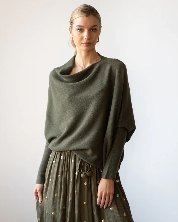 Clevecorner™ Asymmetric Draped Jumper