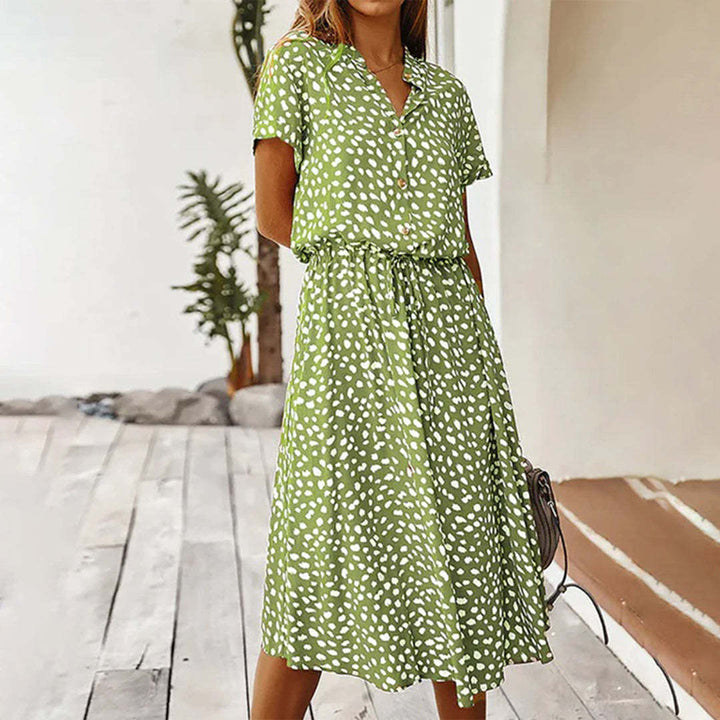 New European And American Vacation Short-sleeved Dress
