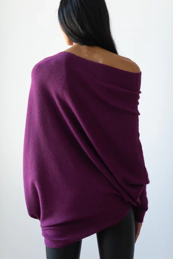 Clevecorner™ Asymmetric Draped Jumper