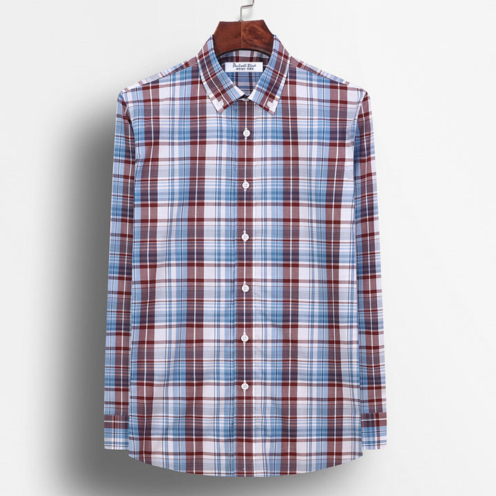 Plaid Shirt Men Long Sleeved Pure Cotton