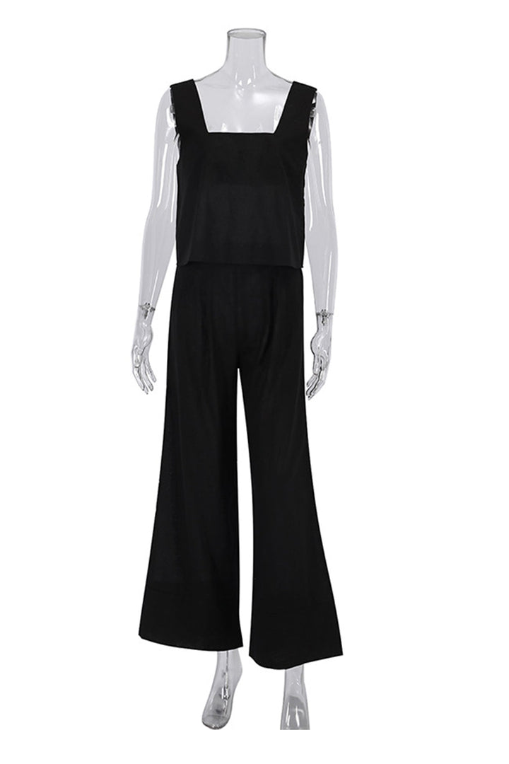 Cotton Square Neck Tank Pants Suits