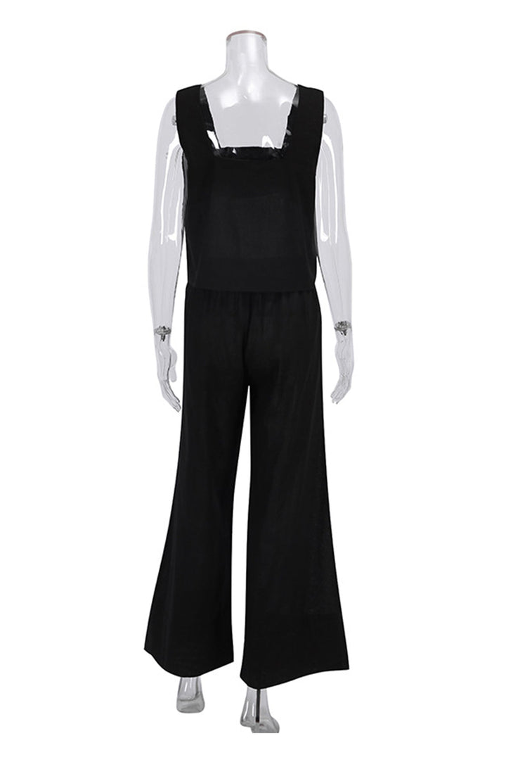 Cotton Square Neck Tank Pants Suits
