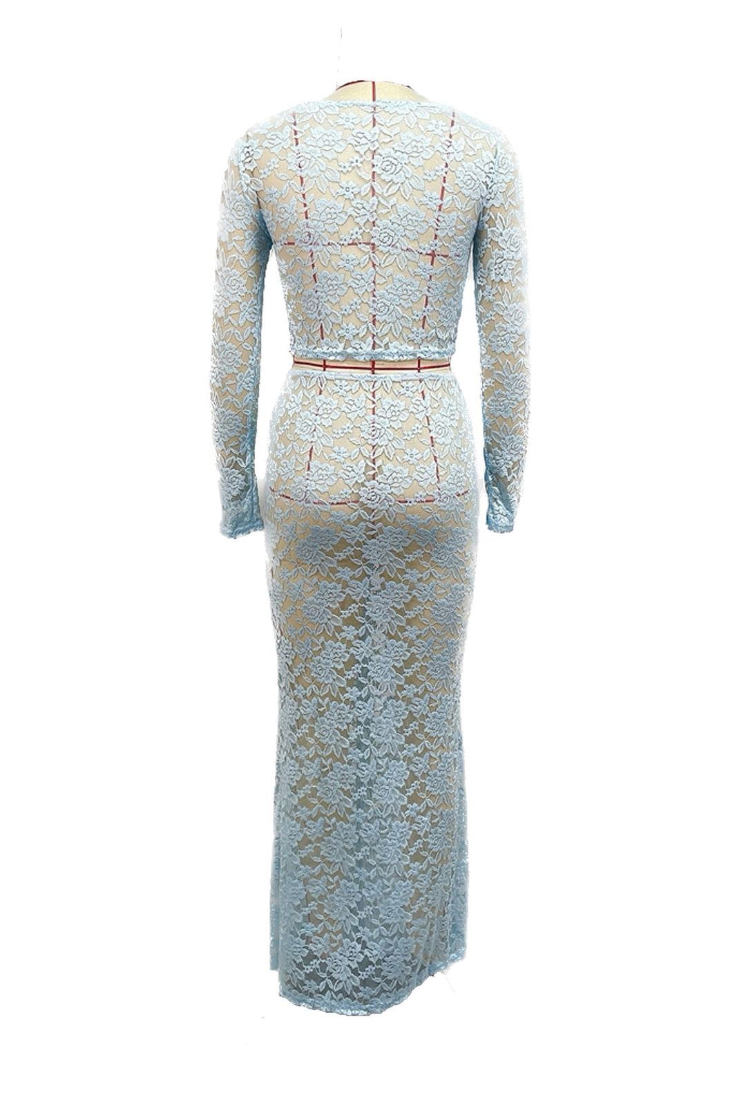 Lace Crop Top Ruched Skirts Cover-up Suits