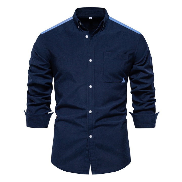 All-matching Fashion Colorblock Long-sleeved Top For Men