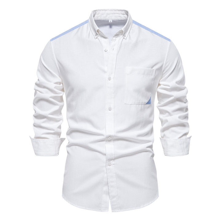 All-matching Fashion Colorblock Long-sleeved Top For Men