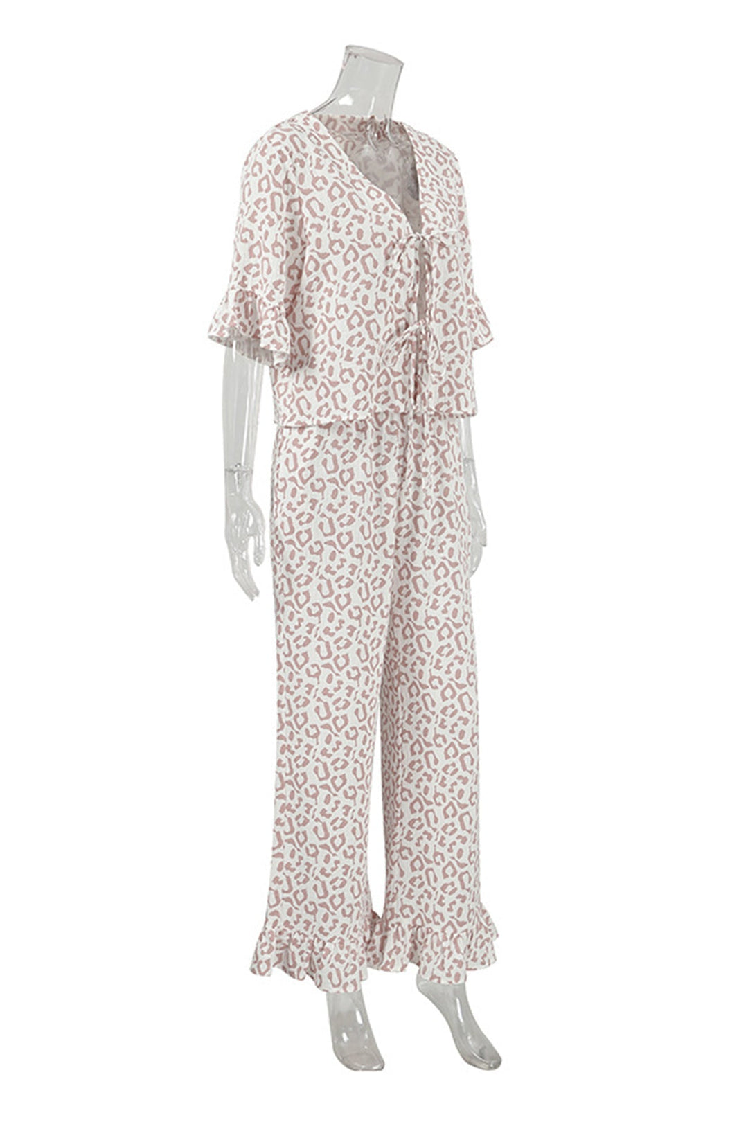 Printed Ruffle Tie-up Shirt Cotton Suits