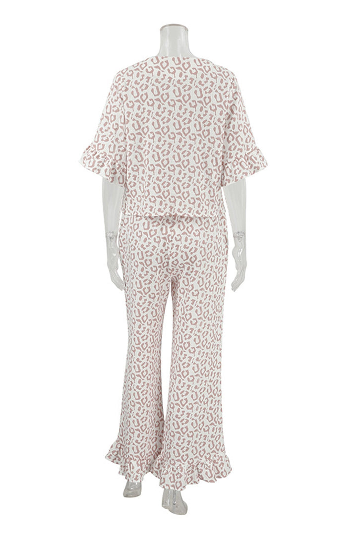 Printed Ruffle Tie-up Shirt Cotton Suits