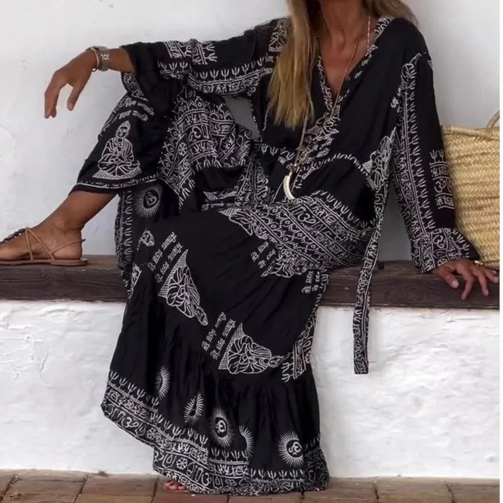 Amara | Boho Printed Maxi Dress