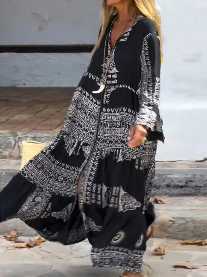 Amara | Boho Printed Maxi Dress