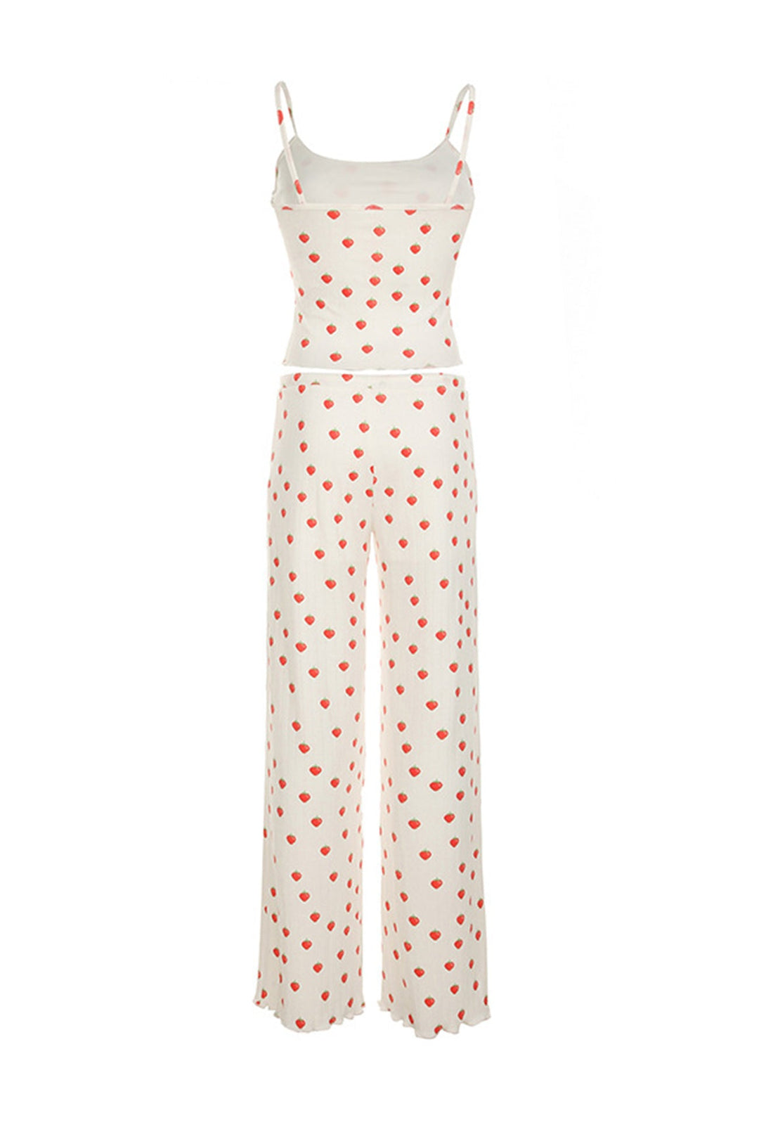Strawberry Print Cami Vest Pants Set