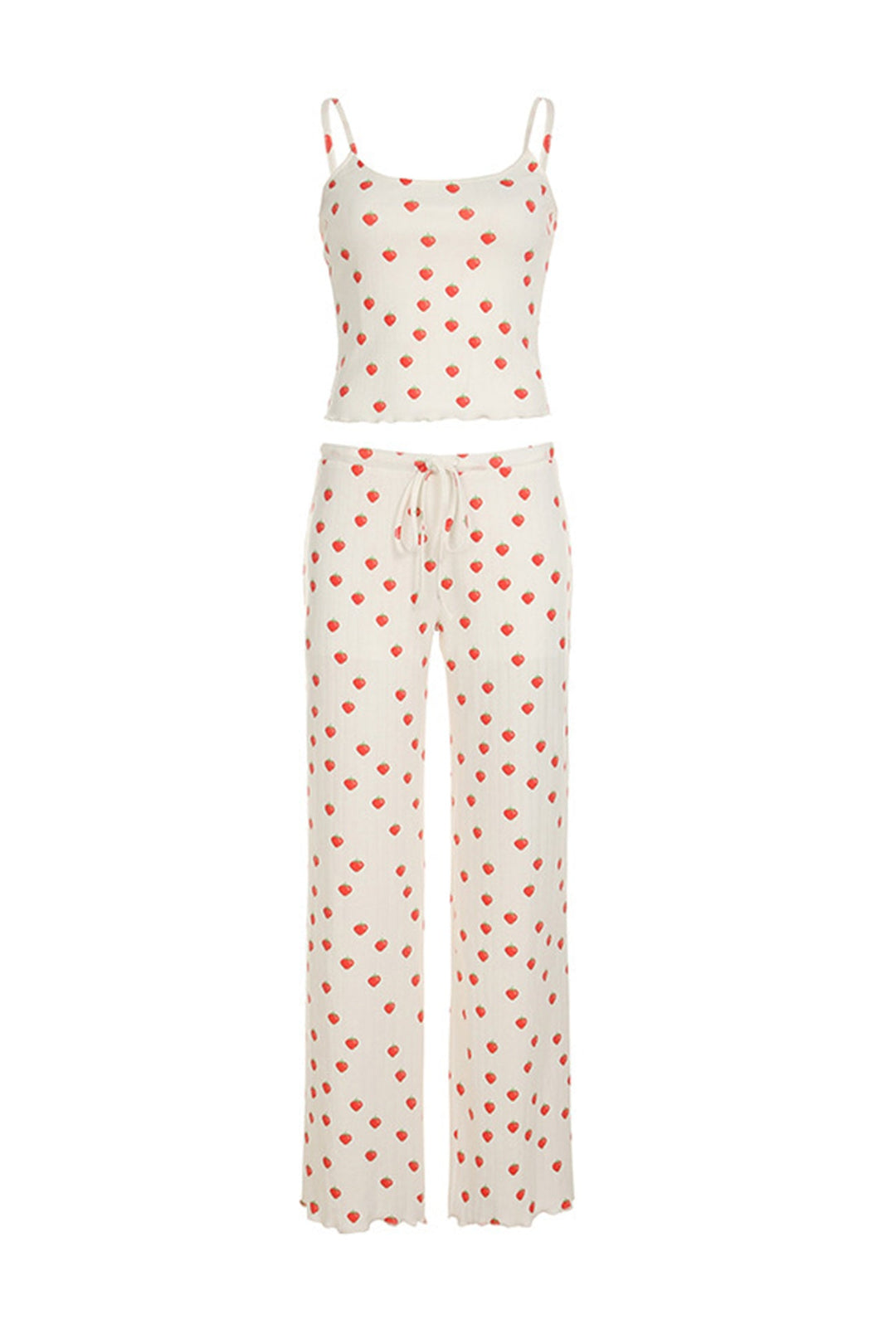 Strawberry Print Cami Vest Pants Set