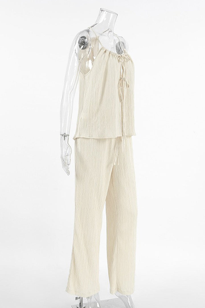 Tie-up Vest Long Pants Set