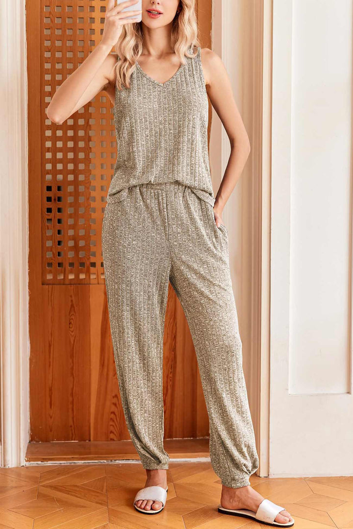 V Neck Tank Top Knit Suits