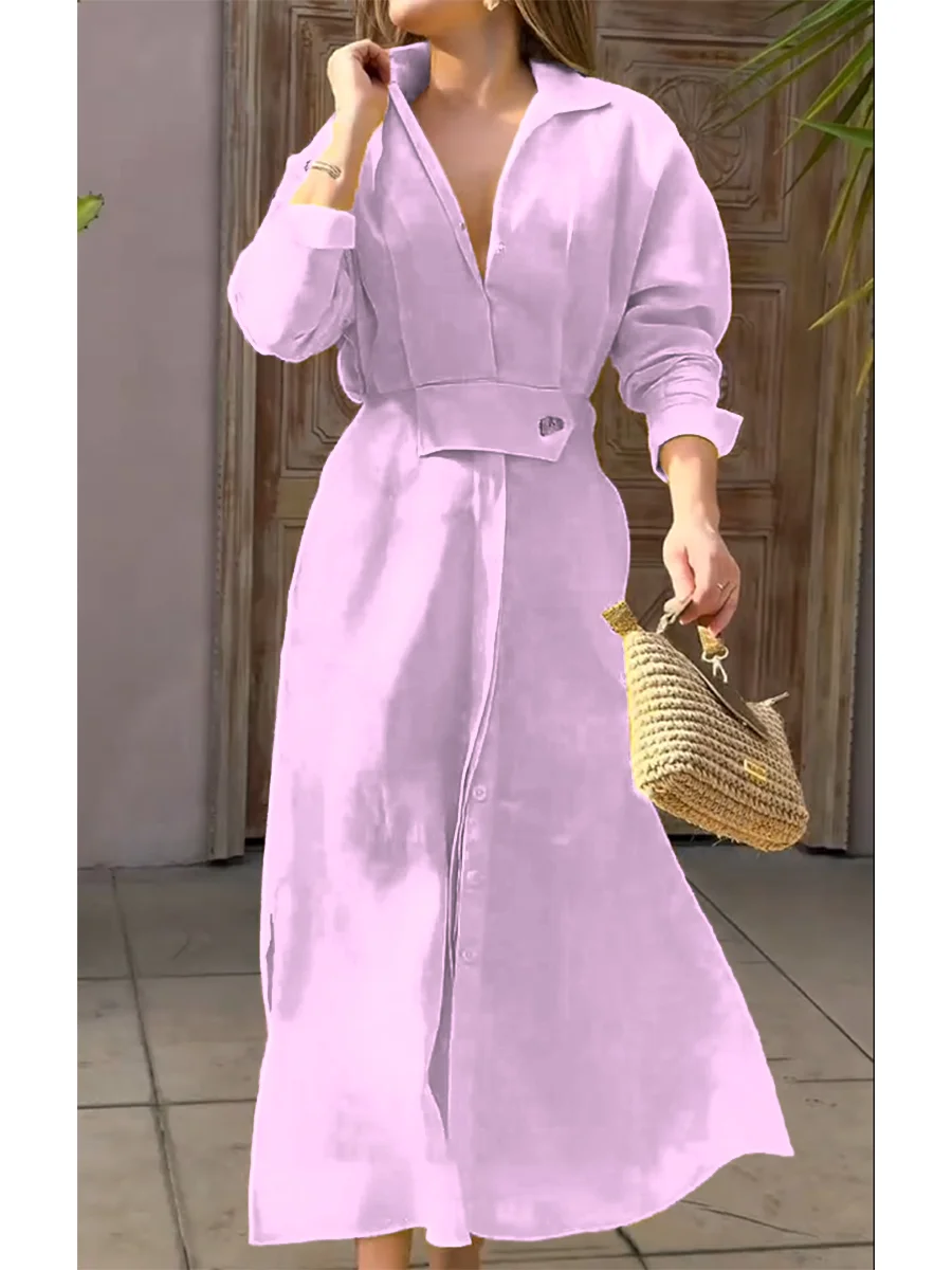Vivienne | Waisted Linen Long Dress