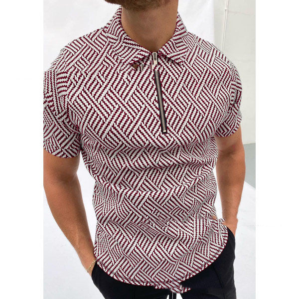 Lapel Loose-Fitting Printed Casual Men's Clothing