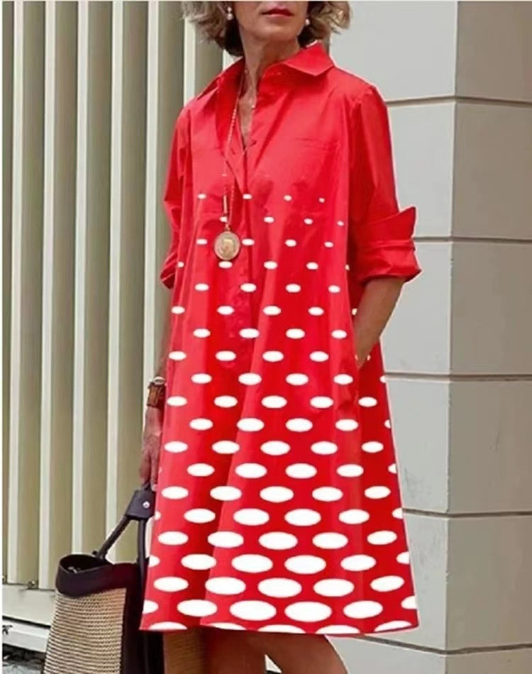 Women's Printed Simple Mid-length Dress