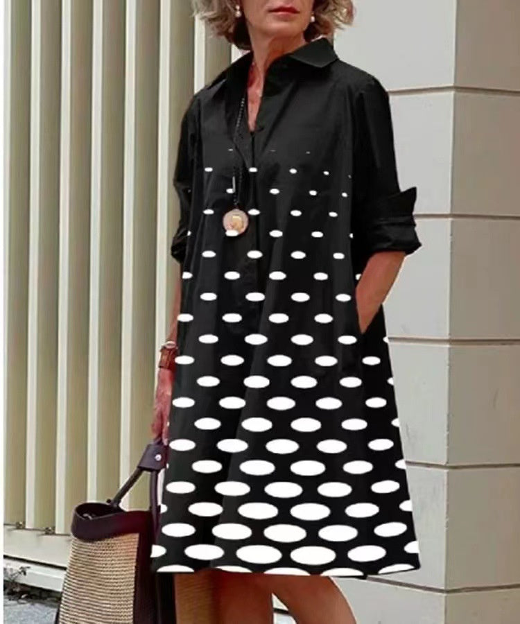 Women's Printed Simple Mid-length Dress