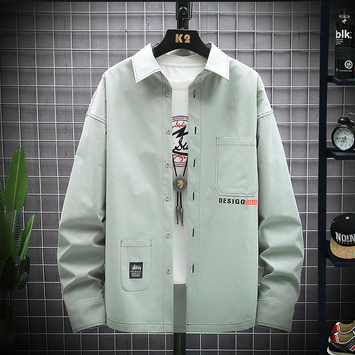 Young Korean Leisure Long Sleeve Shirt Men