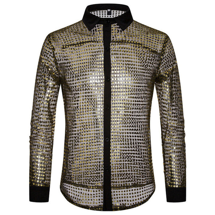 Polka Dot Scale Long Sleeve Shirt For Men