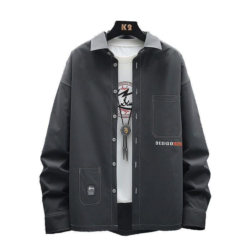 Young Korean Leisure Long Sleeve Shirt Men