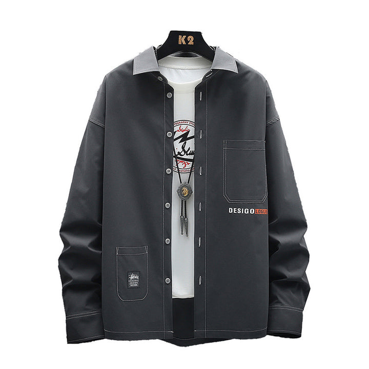 Young Korean Leisure Long Sleeve Shirt Men