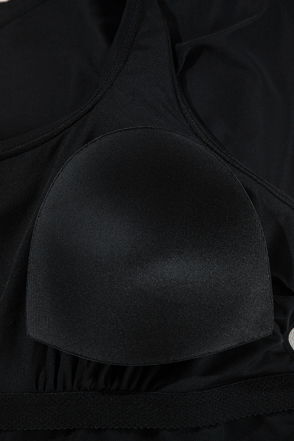 Black Solid Color Square Neck Knotted Plus Size One Piece Swimsuit