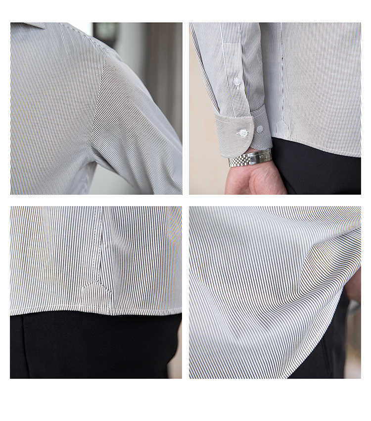 Slim-fit Long-sleeved Shirt For Men With A Line Neck Business